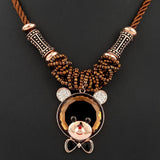 Women's Fancy Chain Locket - Brown - test-store-for-chase-value
