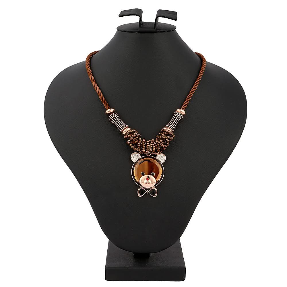 Women's Fancy Chain Locket - Brown - test-store-for-chase-value