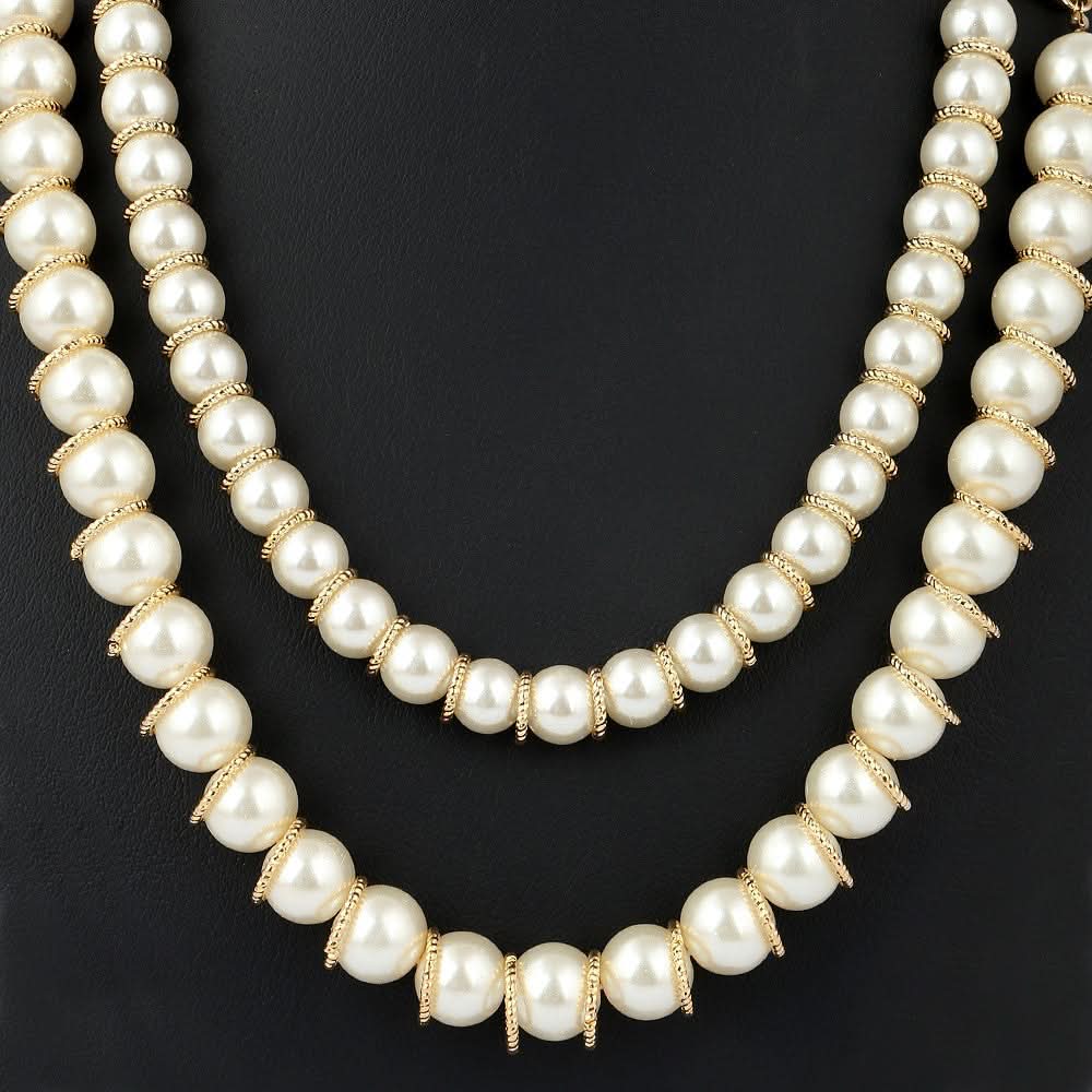 Women's Fancy Mala - Gold & White - test-store-for-chase-value