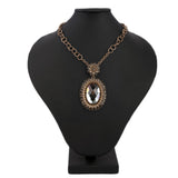 Women's Fancy Chain Locket - Gold & Grey - test-store-for-chase-value