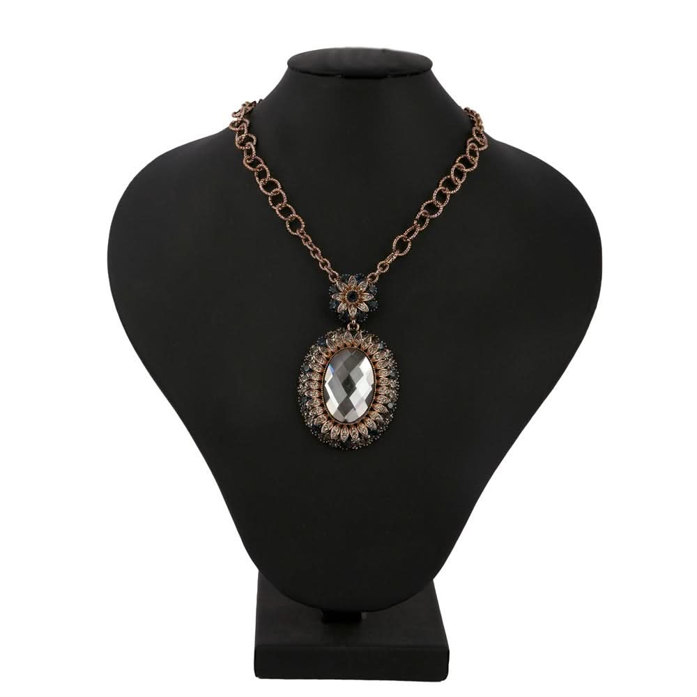Women's Fancy Chain Locket - Gold & Blue - test-store-for-chase-value