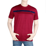 Round Neck T-Shirt For Men - Maroon - test-store-for-chase-value