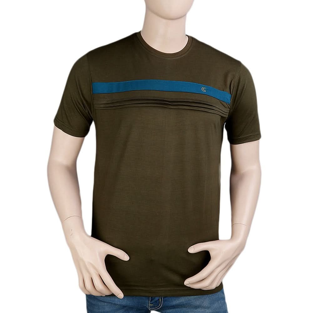 Round Neck T-Shirt For Men - Green -  Green - test-store-for-chase-value