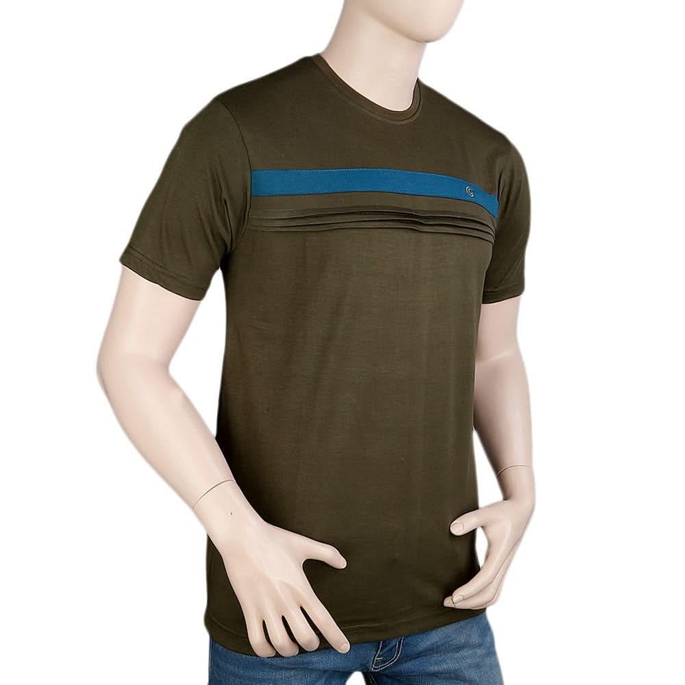 Round Neck T-Shirt For Men - Green -  Green - test-store-for-chase-value