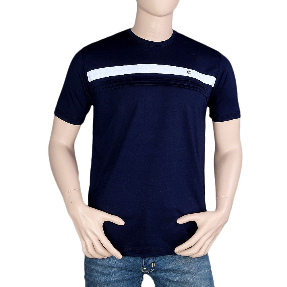 Round Neck T-Shirt For Men - Navy Blue -  Navy/Blue - test-store-for-chase-value