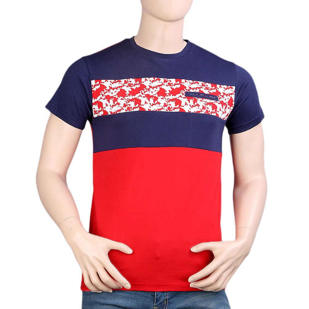 Round Neck T-Shirt For Men - Red -  Red - test-store-for-chase-value