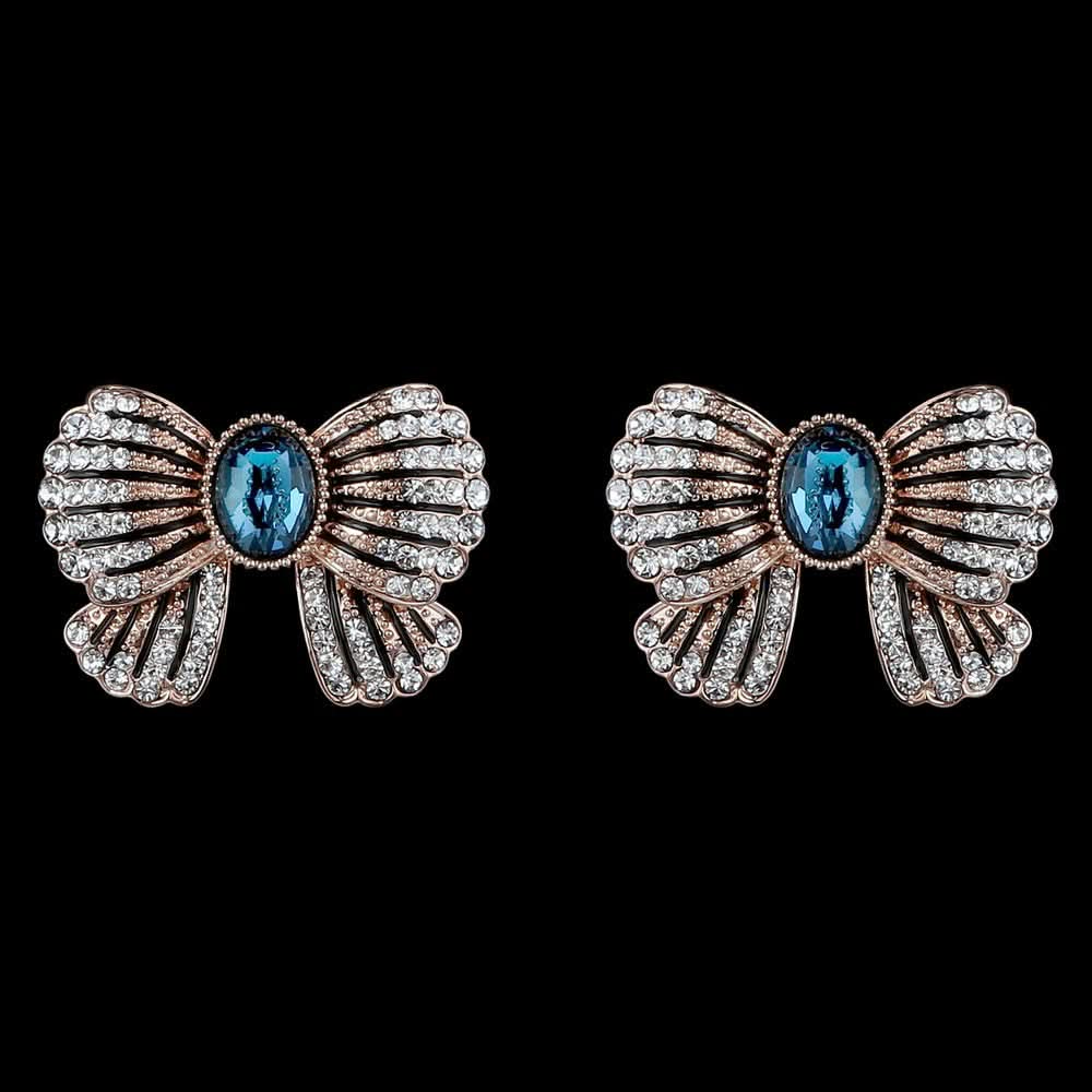 Women's Fancy Ear Tops - Golden & Blue - test-store-for-chase-value