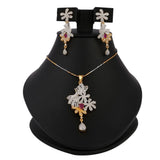 American Diamond Jewellery Set - Maroon - test-store-for-chase-value