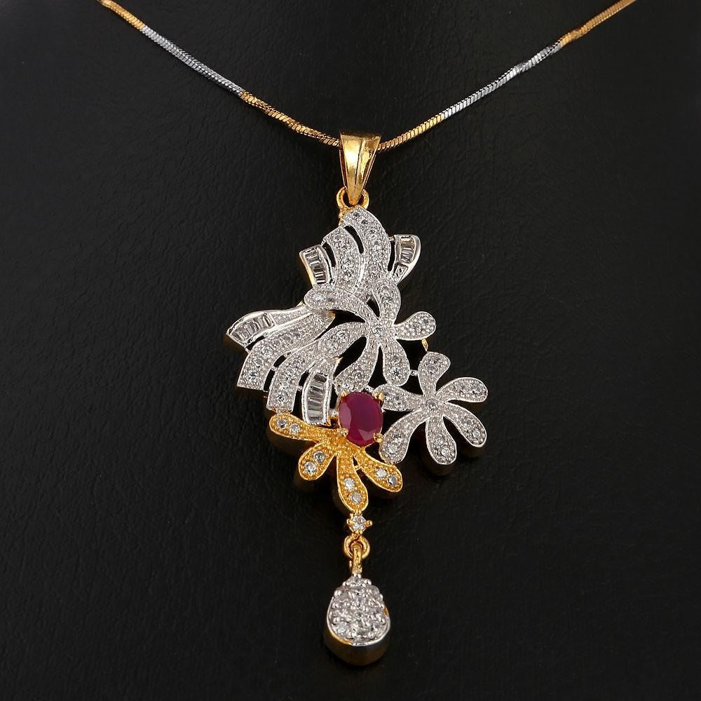 American Diamond Jewellery Set - Maroon - test-store-for-chase-value