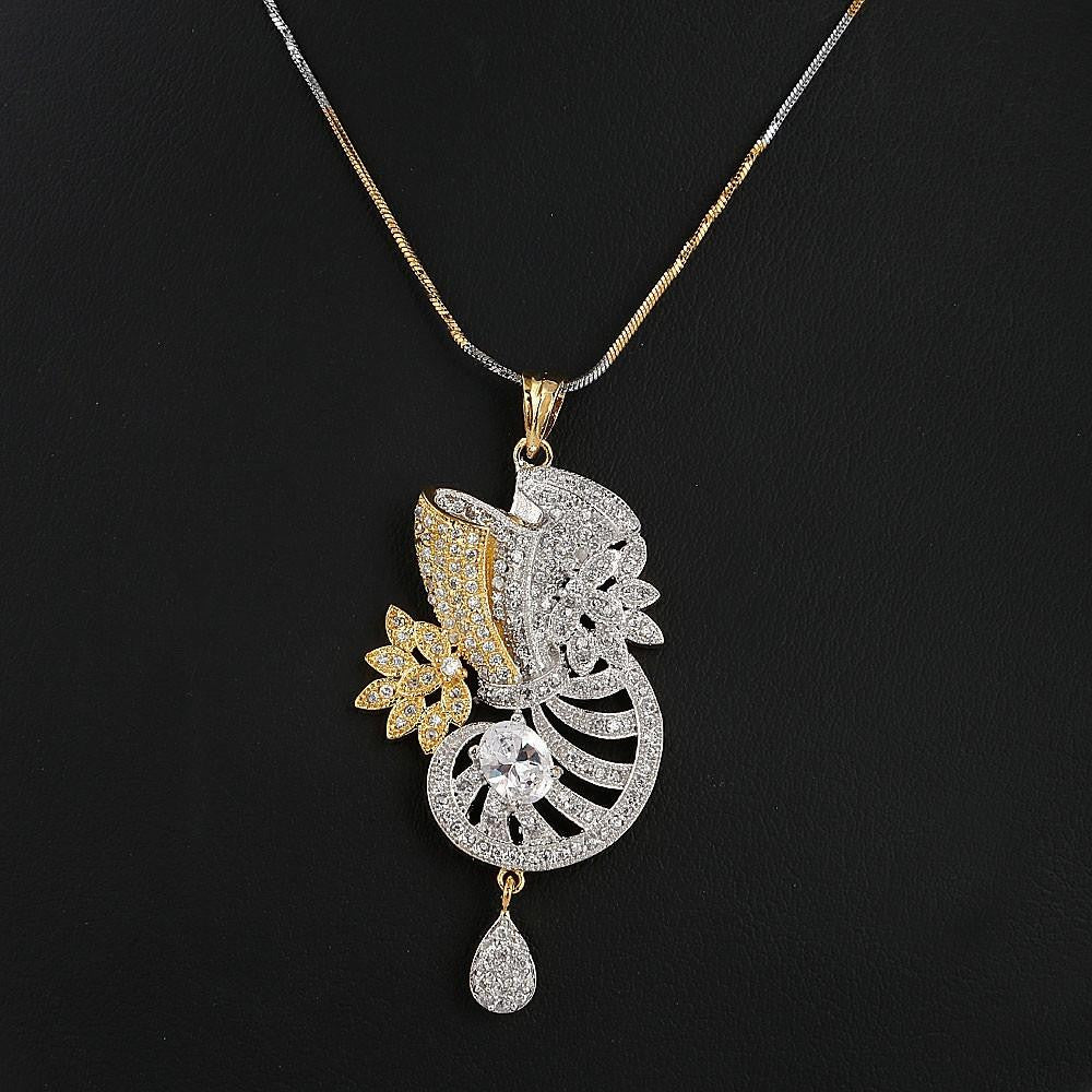 American Diamond Jewellery Set - Silver - test-store-for-chase-value