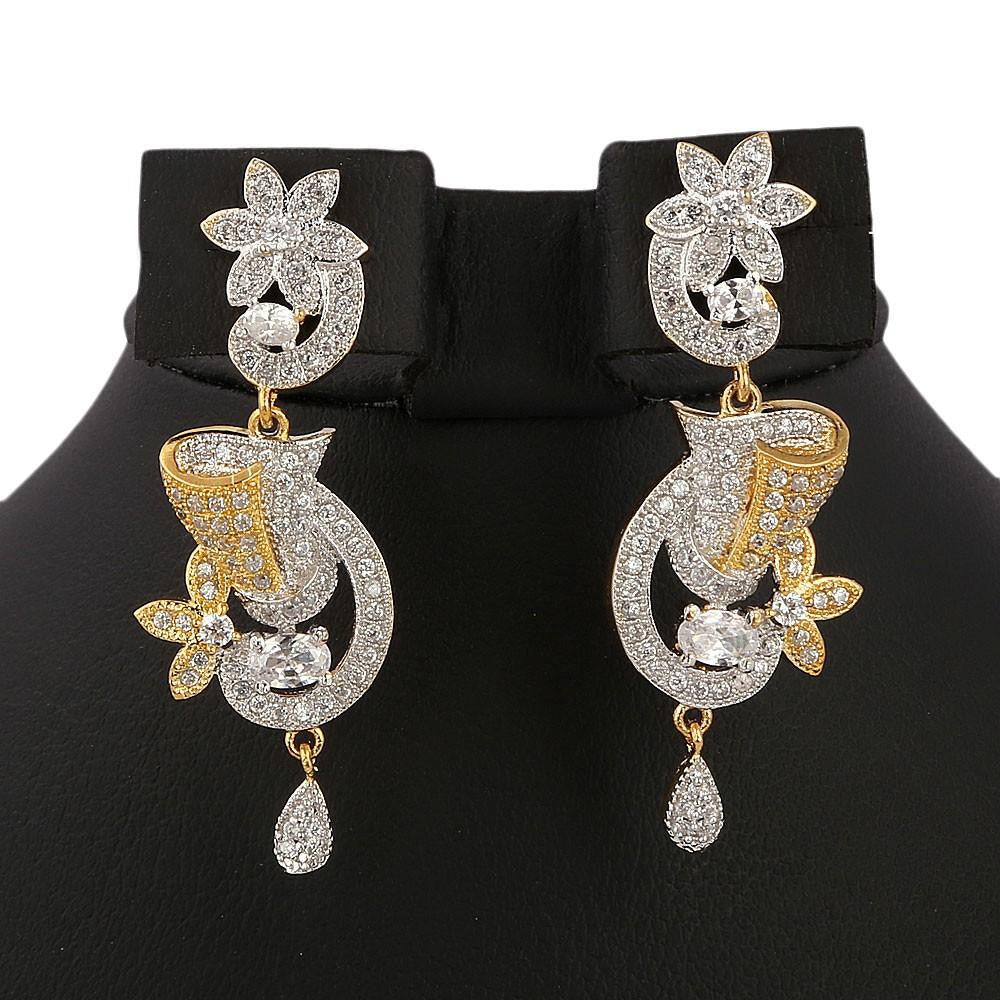 American Diamond Jewellery Set - Silver - test-store-for-chase-value