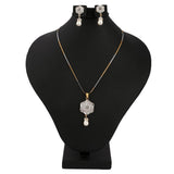 American Diamond Jewellery Set - Silver - test-store-for-chase-value