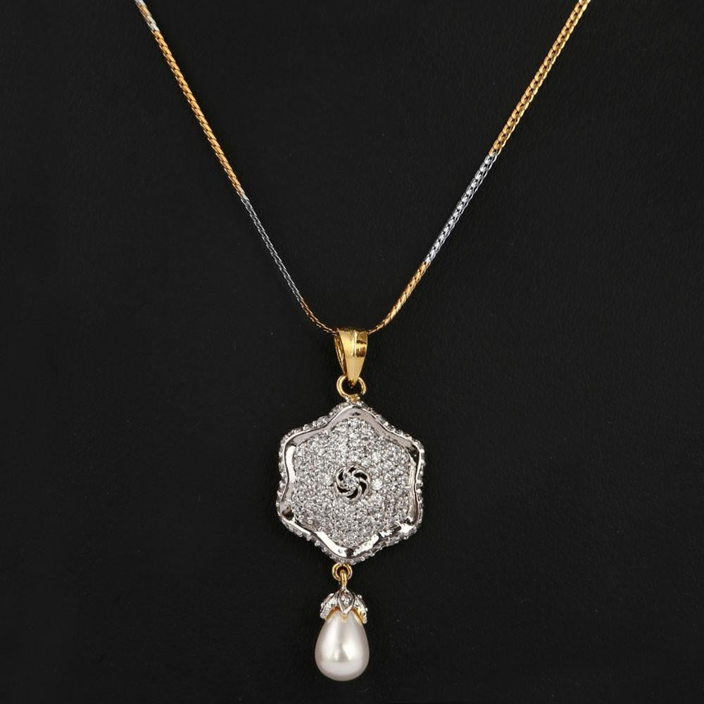 American Diamond Jewellery Set - Silver - test-store-for-chase-value