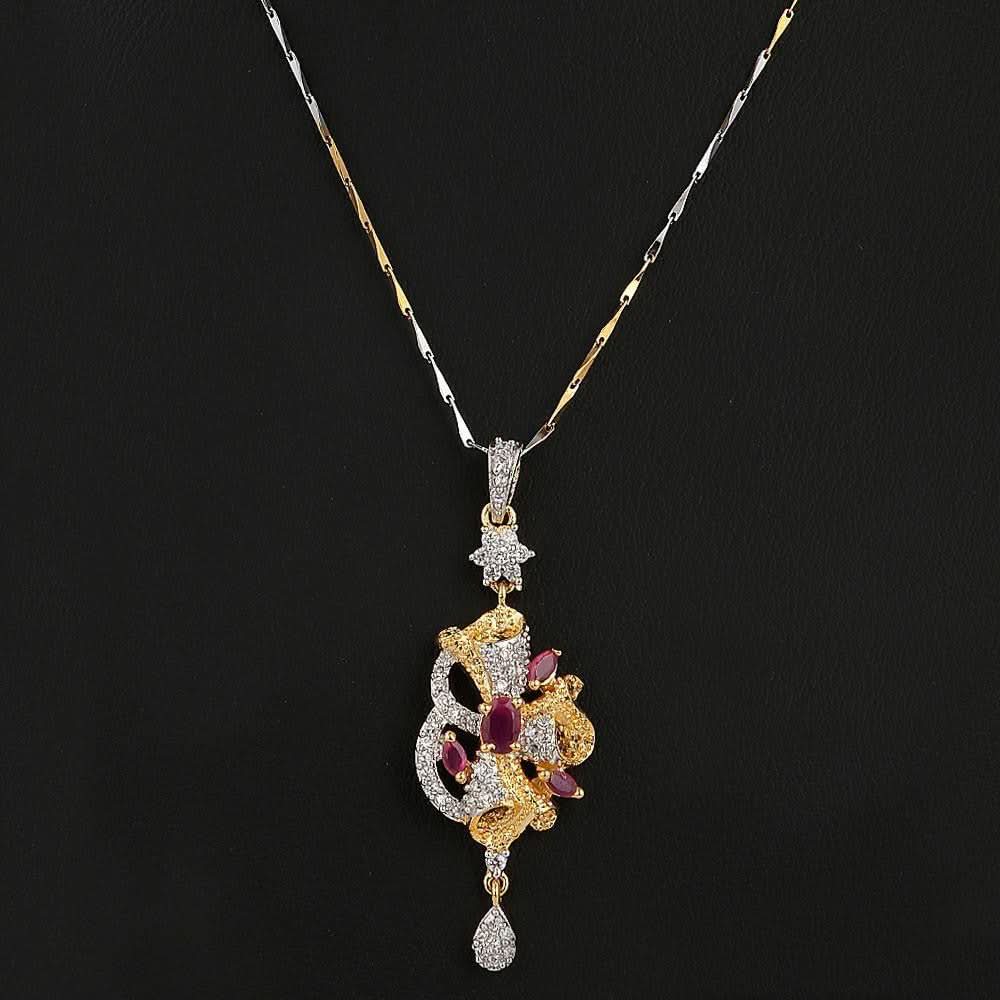 American Diamond Jewellery Set - Maroon - test-store-for-chase-value