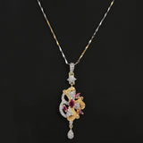 American Diamond Jewellery Set - Maroon - test-store-for-chase-value