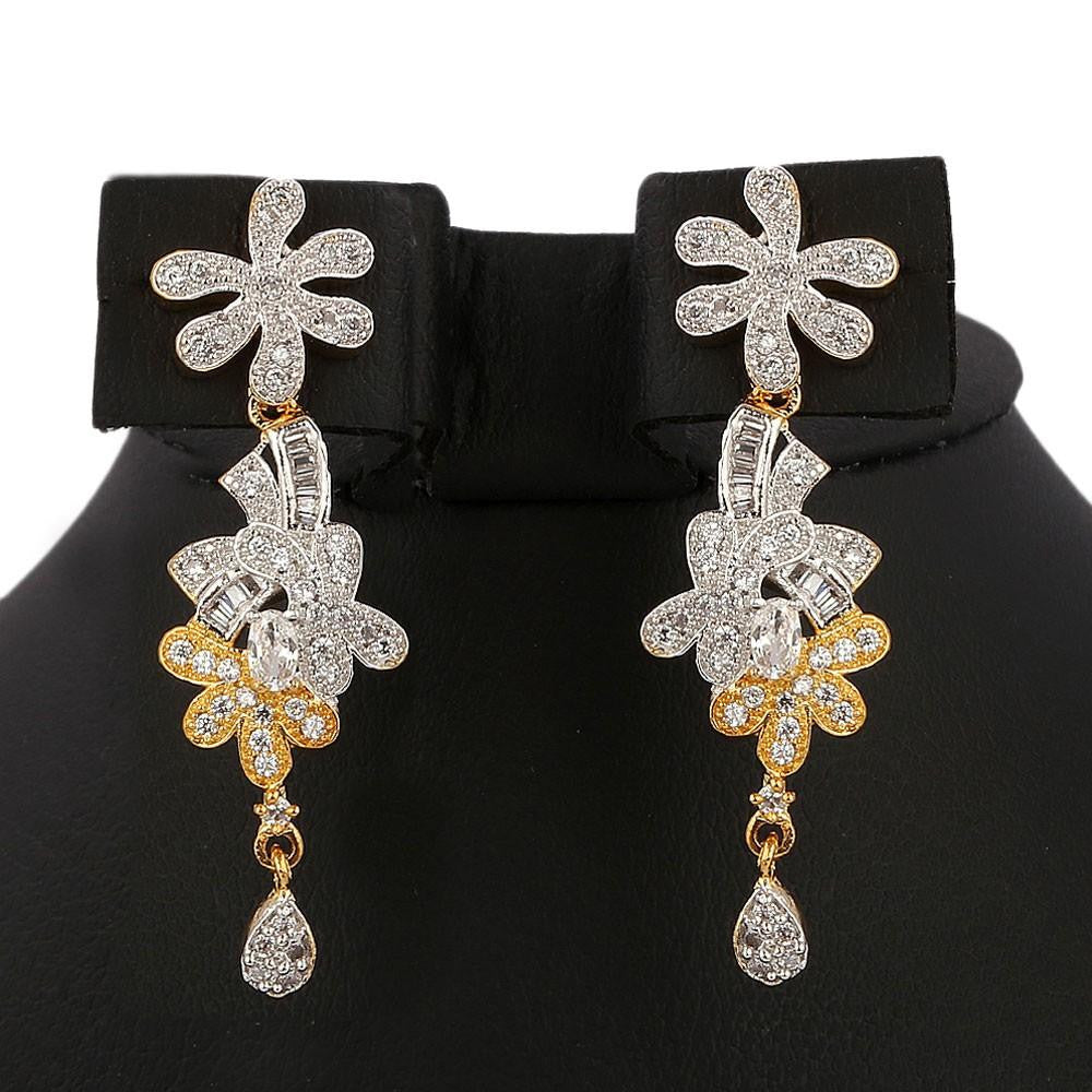 American Diamond Jewellery Set - Silver - test-store-for-chase-value