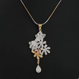 American Diamond Jewellery Set - Peach - test-store-for-chase-value