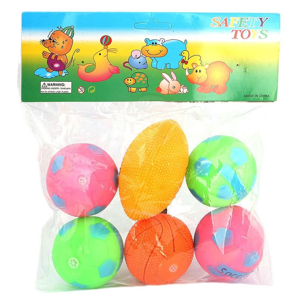 Chu Chu Ball Toy 6 Pcs - Multi - test-store-for-chase-value