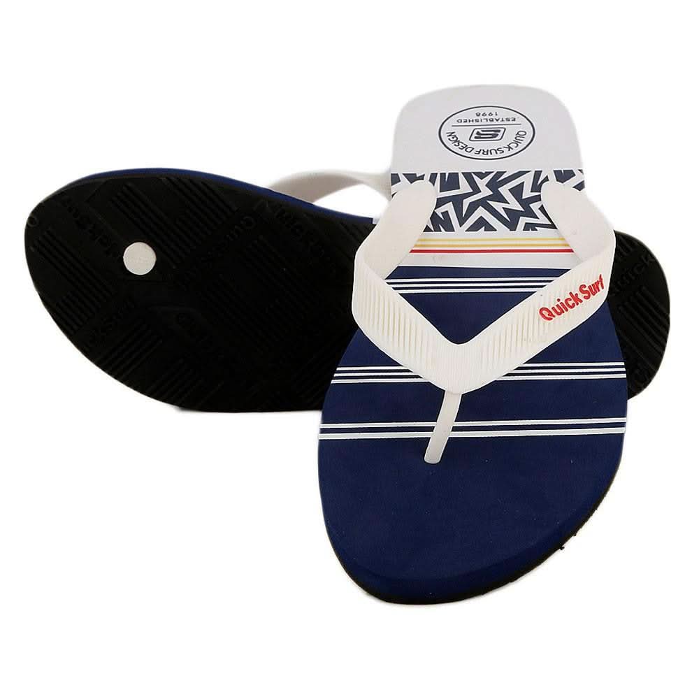 Quick Surf Men's Flip Flop Slippers 2334 - White & Blue - test-store-for-chase-value