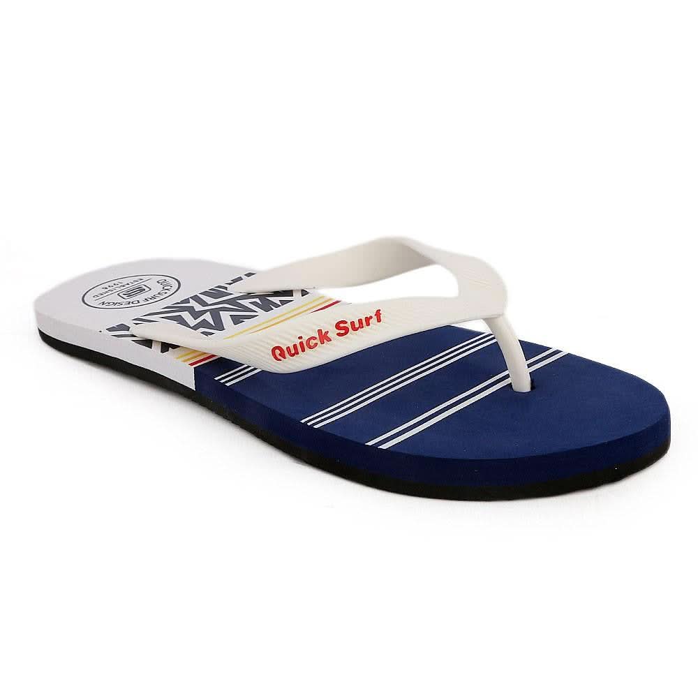 Quick Surf Men's Flip Flop Slippers 2334 - White & Blue - test-store-for-chase-value