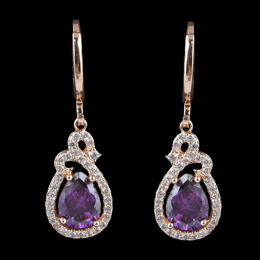 Women's Fancy Earrings - Purple - test-store-for-chase-value