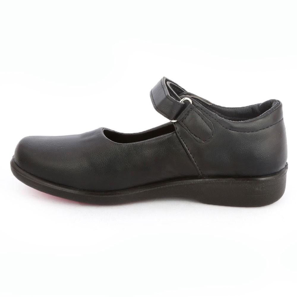 Girls School Pumps (7Z1) BK-934 - Black - Black - test-store-for-chase-value
