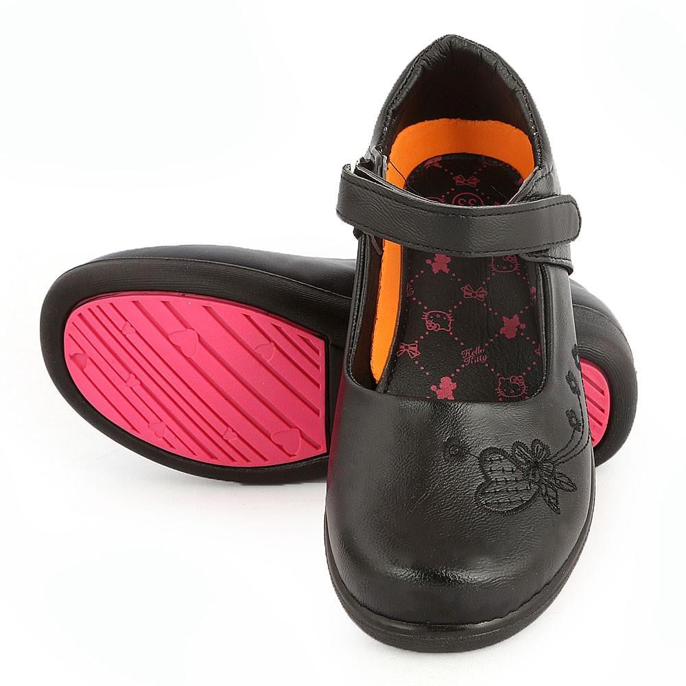 Girls School Pumps (7Z1) BK-934 - Black - Black - test-store-for-chase-value