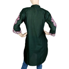 Women's Embroidered Kurti - Green - Green - test-store-for-chase-value