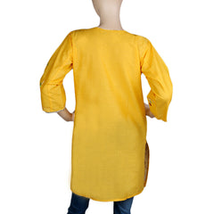 Women's Embroidered Kurti - Yellow - Yellow - test-store-for-chase-value