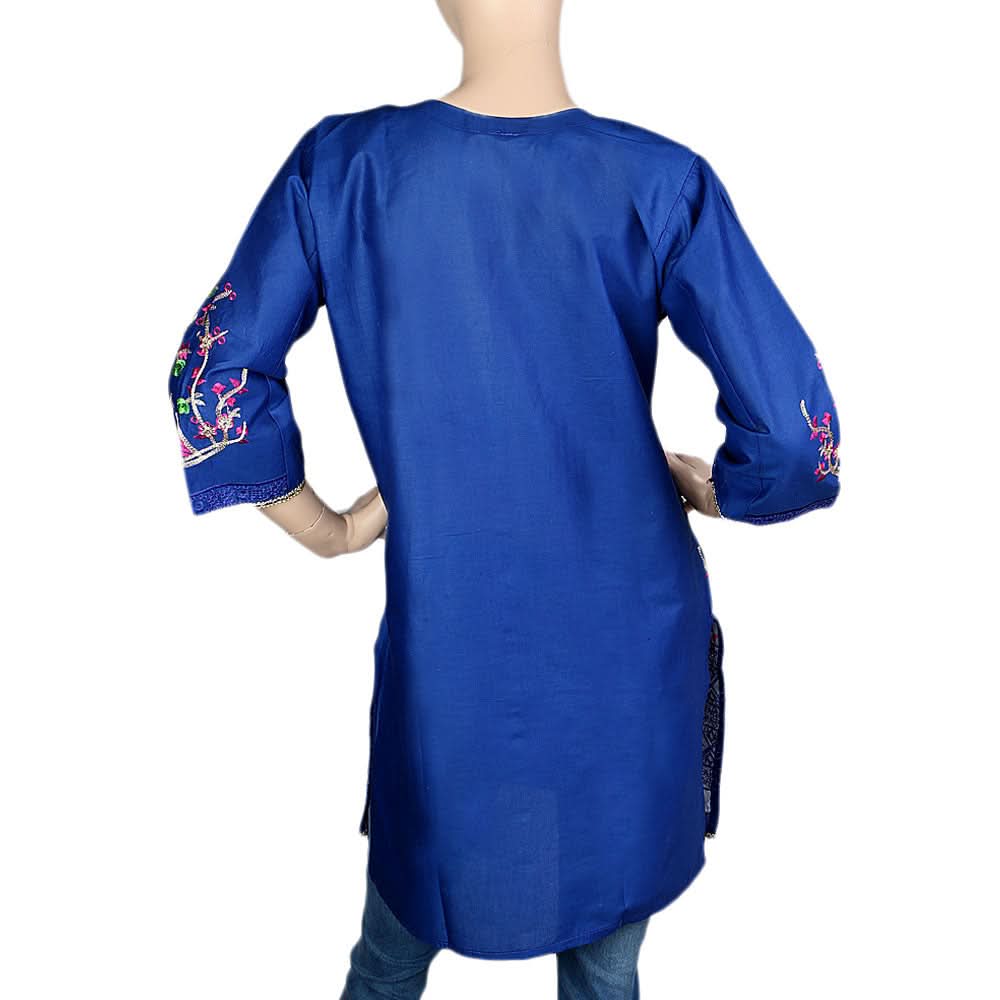 Women's Embroidered Kurti - Blue - Blue - test-store-for-chase-value