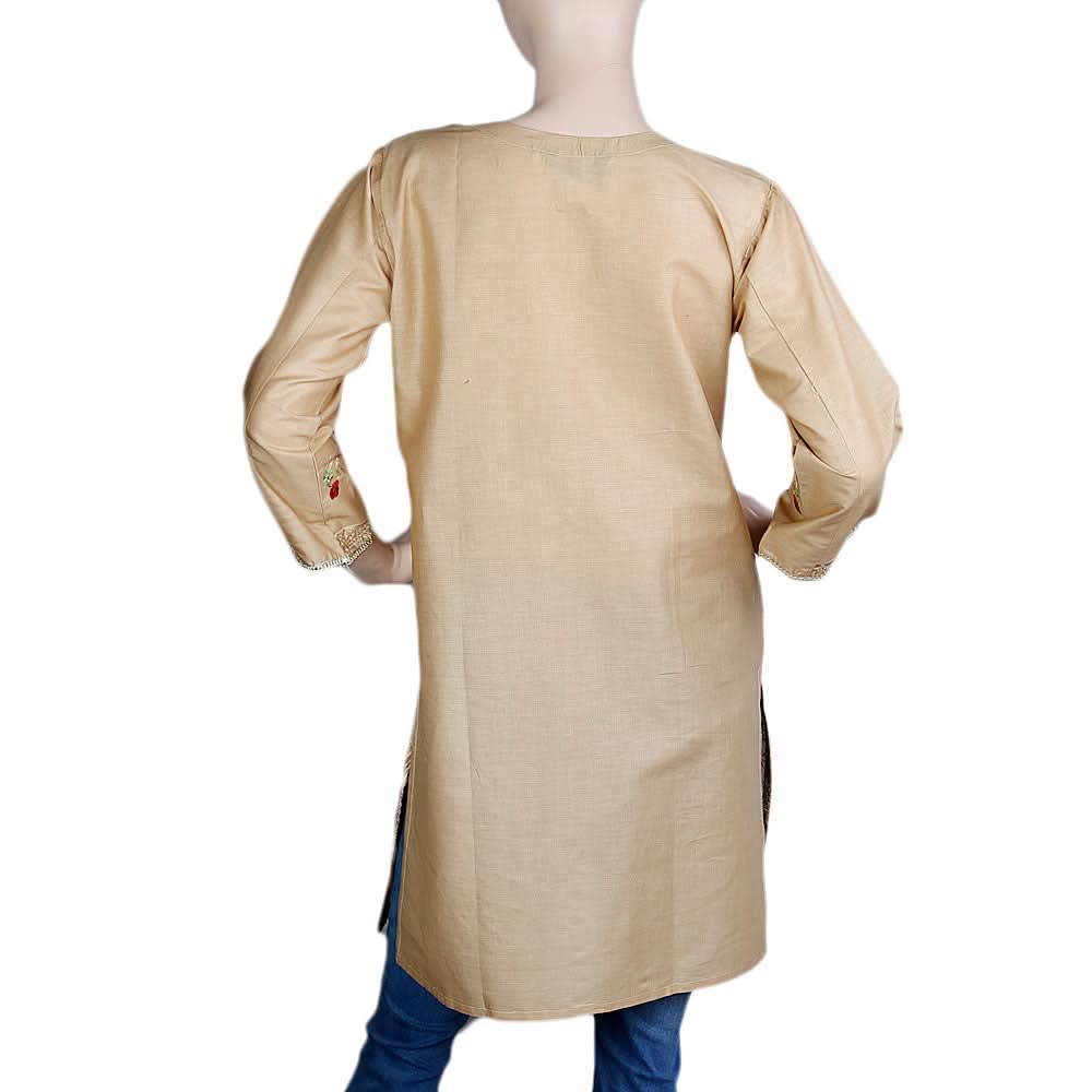 Women's Embroidered Kurti - Beige - test-store-for-chase-value