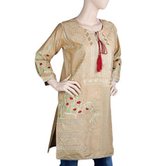 Women's Embroidered Kurti - Beige - test-store-for-chase-value