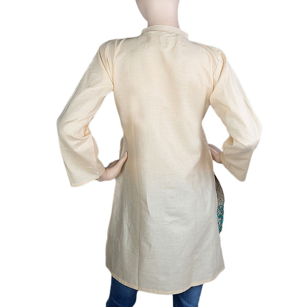 Women's Embroidered Kurti - Fawn - Fawn - test-store-for-chase-value