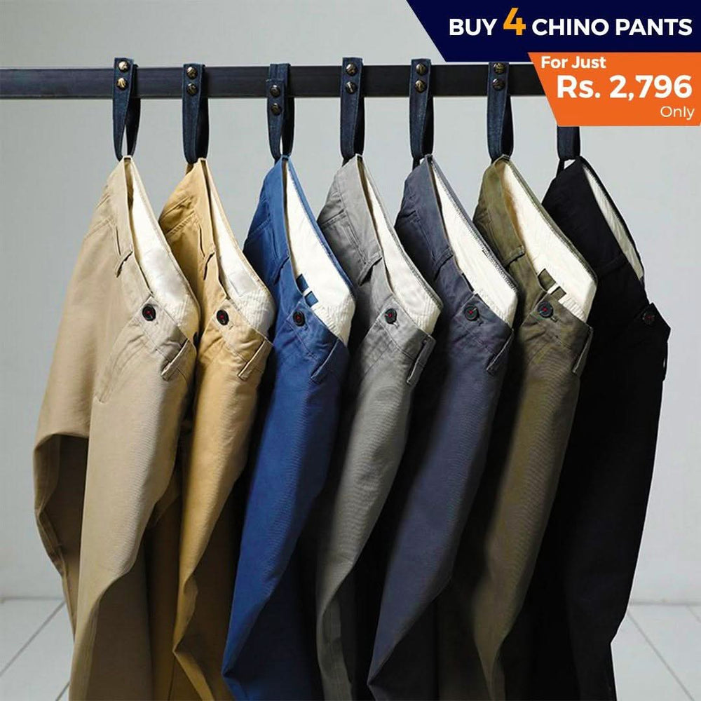 Men's Cotton Chino Pant Pack Of 4 - test-store-for-chase-value