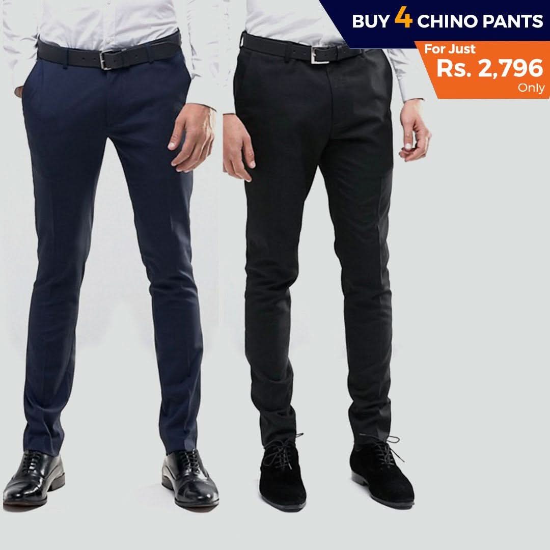 Men's Cotton Chino Pant Pack Of 4 - test-store-for-chase-value