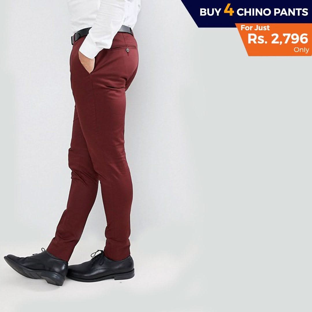 Men's Cotton Chino Pant Pack Of 4 - test-store-for-chase-value