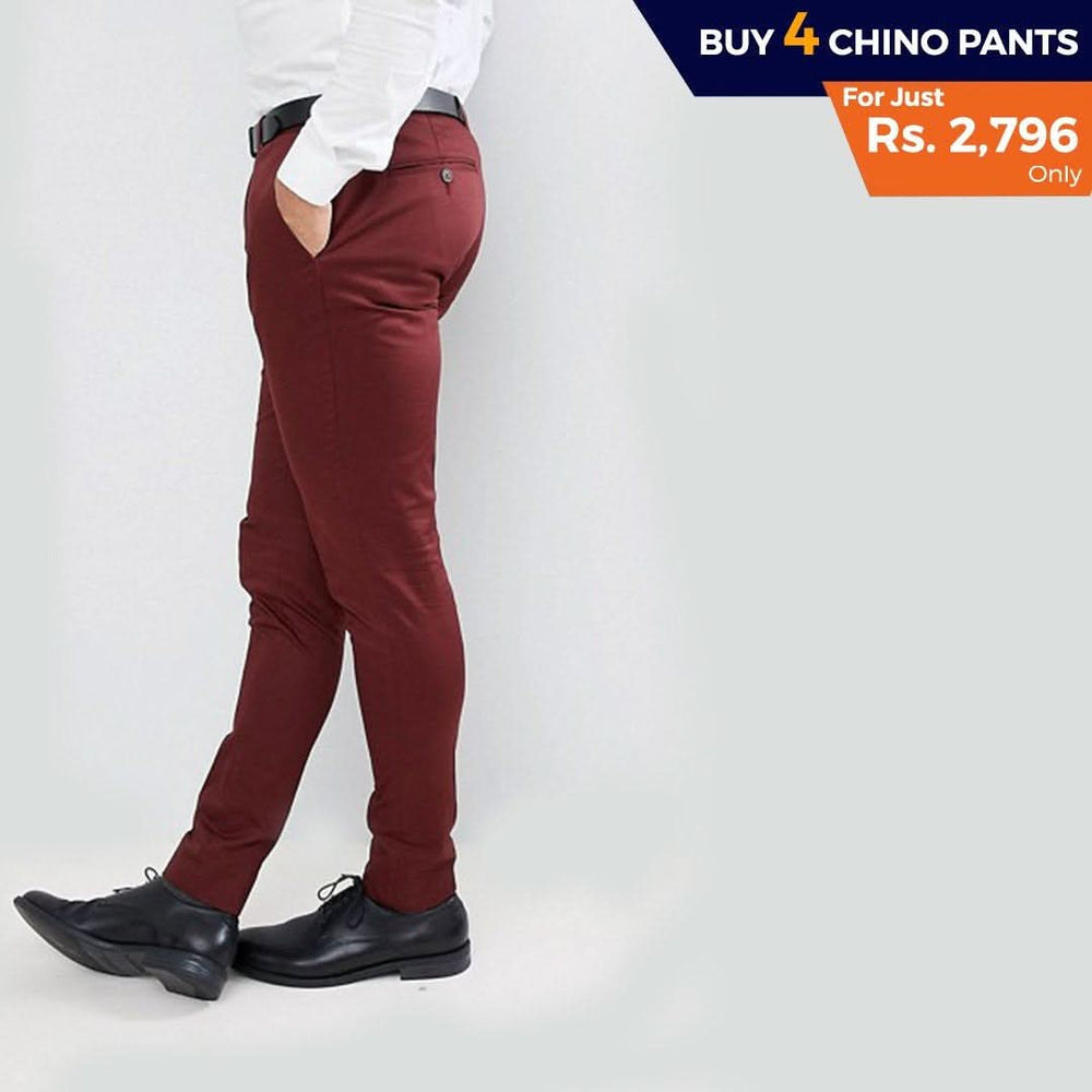 Men's Cotton Chino Pant Pack Of 4 - test-store-for-chase-value
