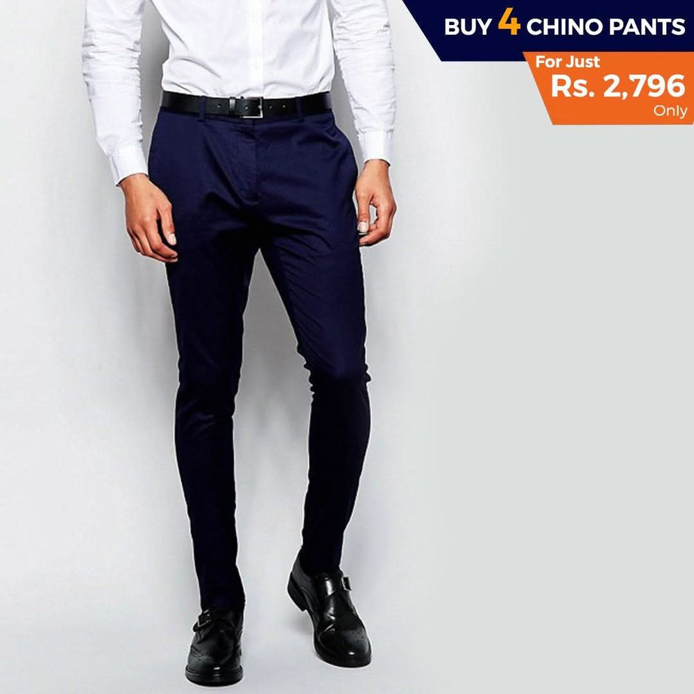 Men's Cotton Chino Pant Pack Of 4 - test-store-for-chase-value