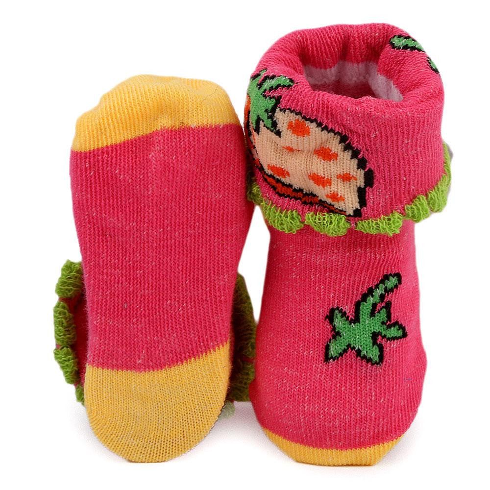 Newborn Booties - Dark Pink - test-store-for-chase-value