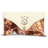 Women's Flower Printed Clutch (1875) - Beige, Women, Clutches, Chase Value, Chase Value