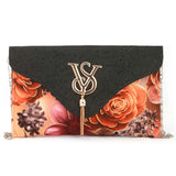 Women's Flower Printed Clutch (1875) - Black, Women, Clutches, Chase Value, Chase Value