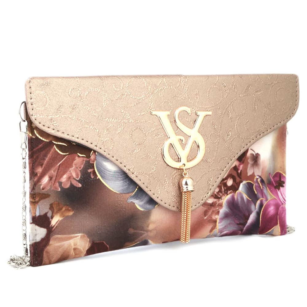 Women's Flower Printed Clutch (1875) - Copper, Women, Clutches, Chase Value, Chase Value