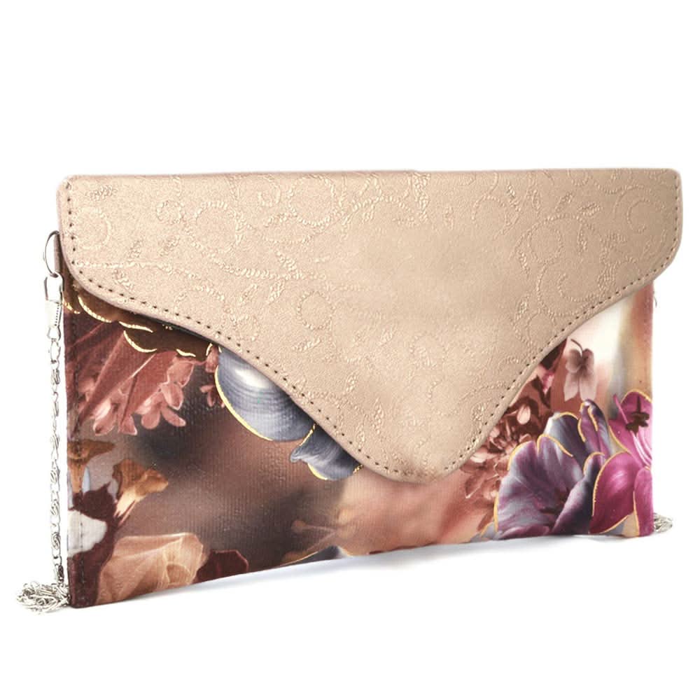 Women's Flower Printed Clutch (1875) - Copper, Women, Clutches, Chase Value, Chase Value