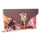 Women's Flower Printed Clutch (1875) - Dark Purple, Women, Clutches, Chase Value, Chase Value