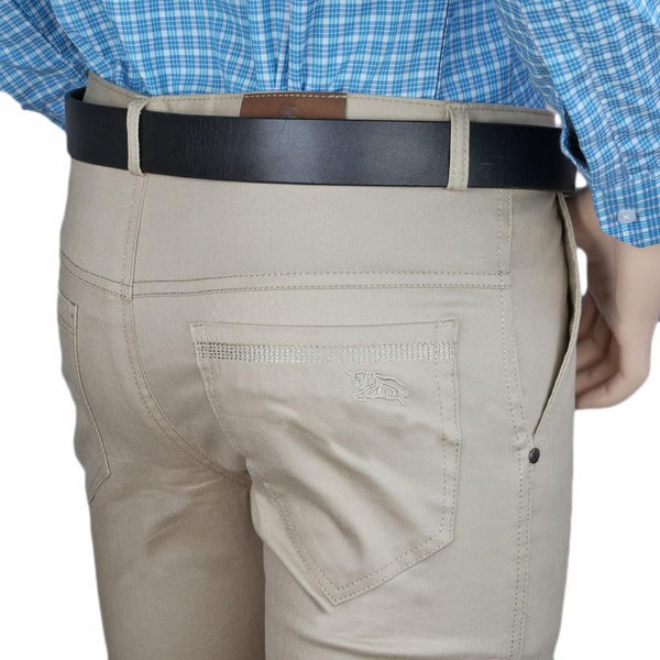 Men's Casual Cotton Pant - Beige - test-store-for-chase-value