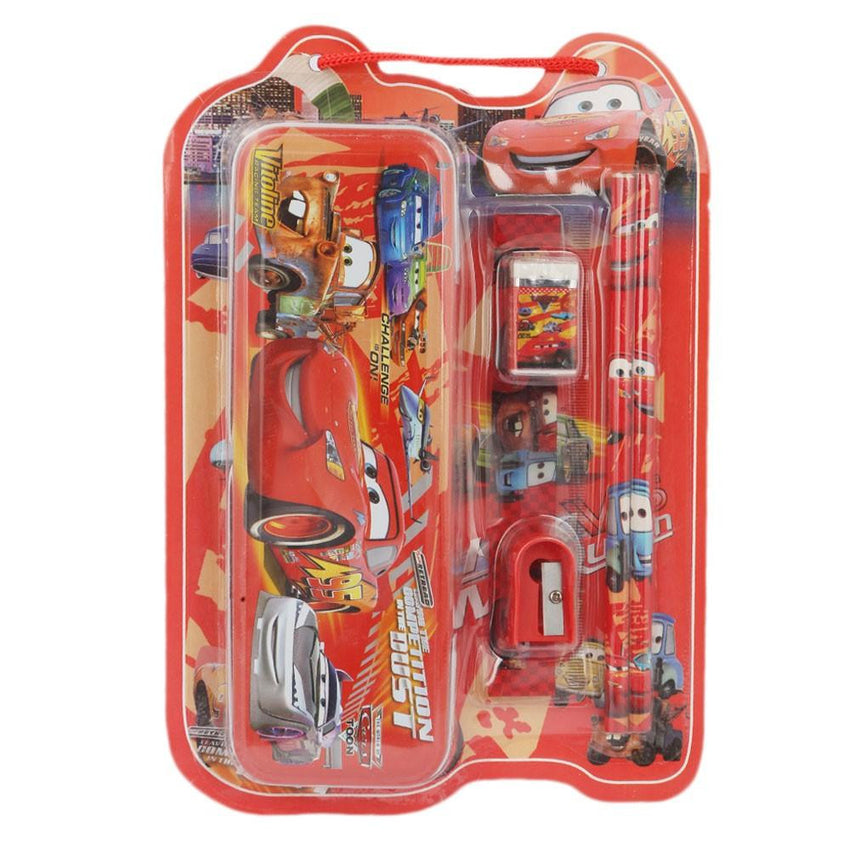 Cars 2 Stationery Set 5 Pcs - Red - test-store-for-chase-value