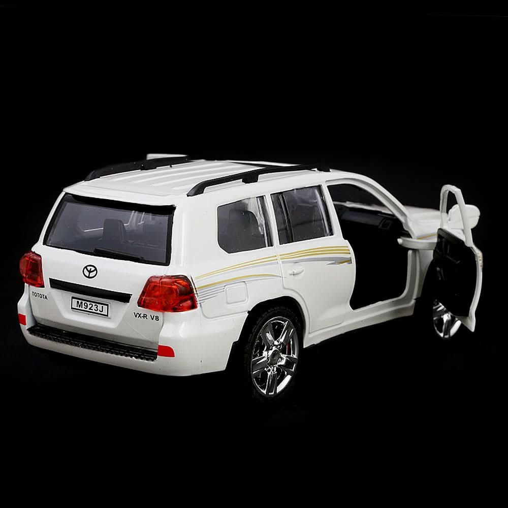 V8 Friction Musical Metal Car 4x4  - White - test-store-for-chase-value