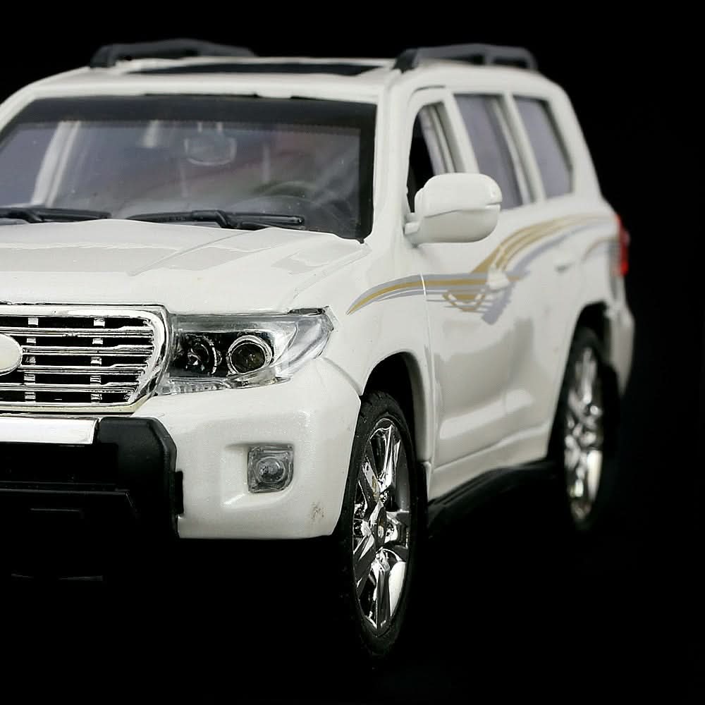 V8 Friction Musical Metal Car 4x4  - White - test-store-for-chase-value