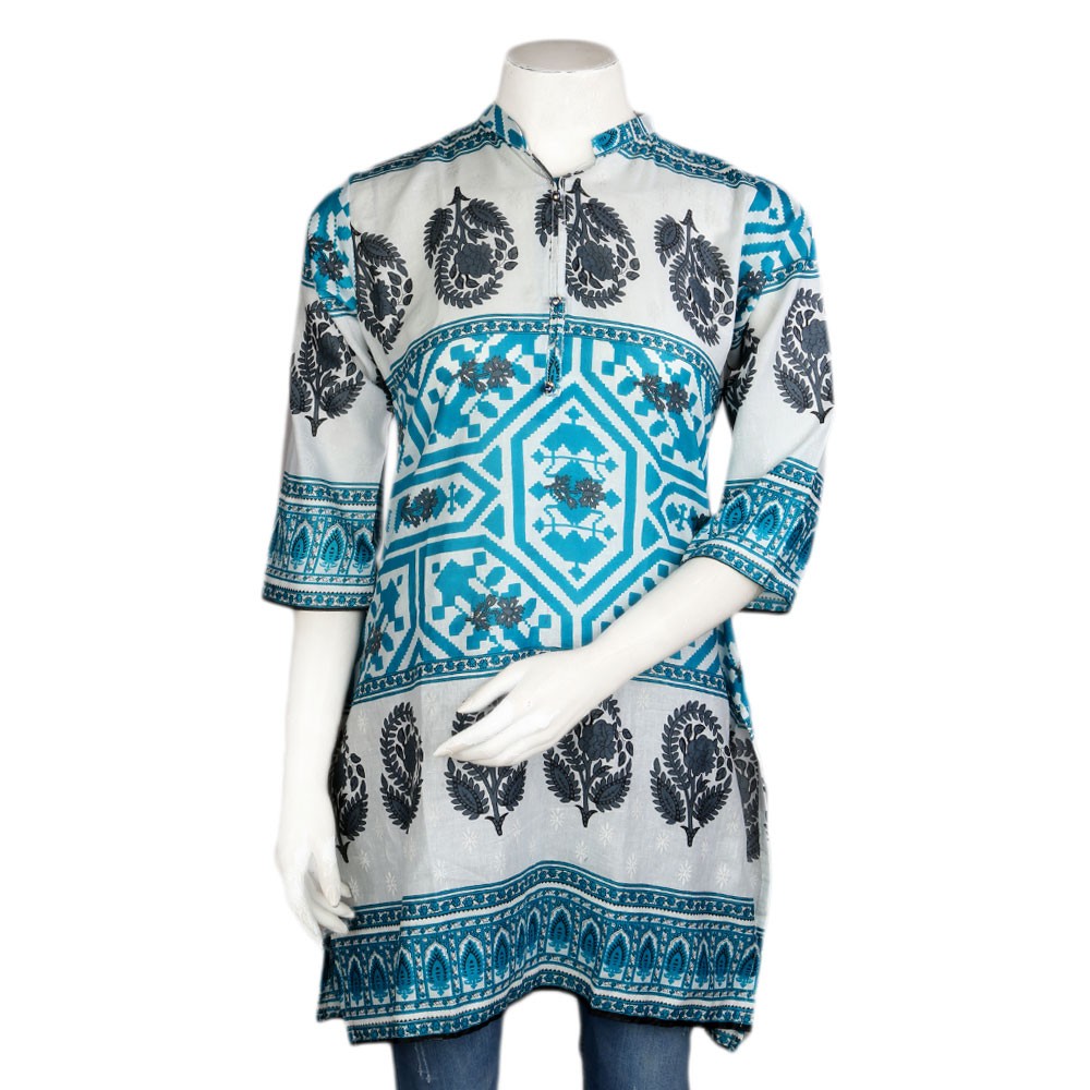 Women's Printed Lawn Stitched Kurti Pack Of 3 - Multi - test-store-for-chase-value