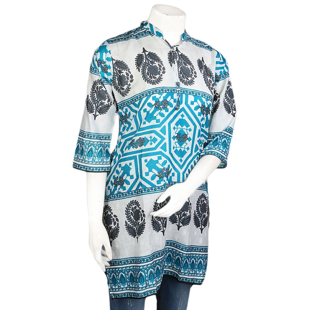 Women's Printed Lawn Stitched Kurti Pack Of 3 - Multi - test-store-for-chase-value